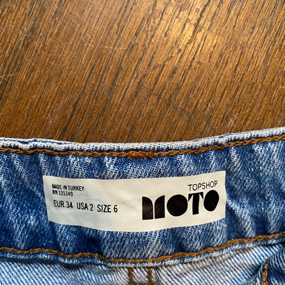 Topshop Distressed Denim Skirt - Picture 2 of 2